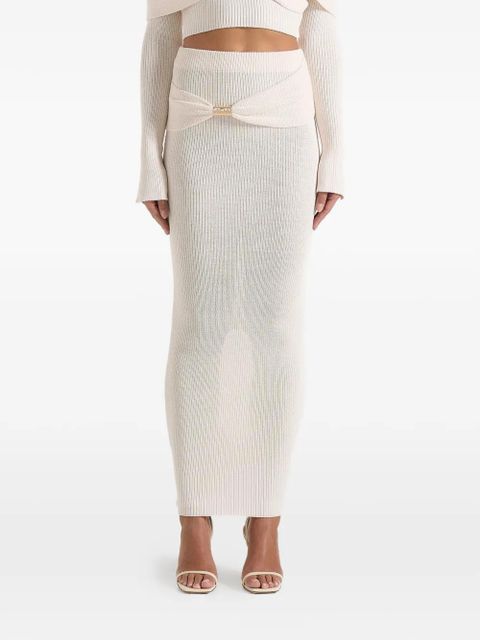Manière De Voir Amy draped hardware-detail maxi skirt - Neutrals