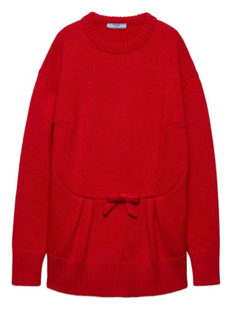 Prada bow-detail sweater - Red - zdjęcie produktu nr 1
