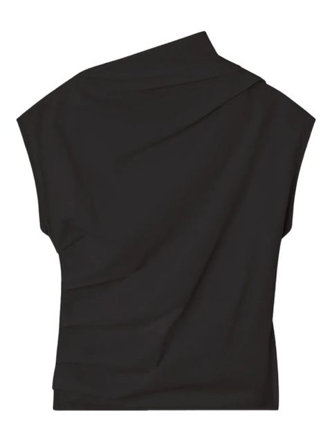 GANNI ruched asymmetric top - Black - zdjęcie produktu nr 1