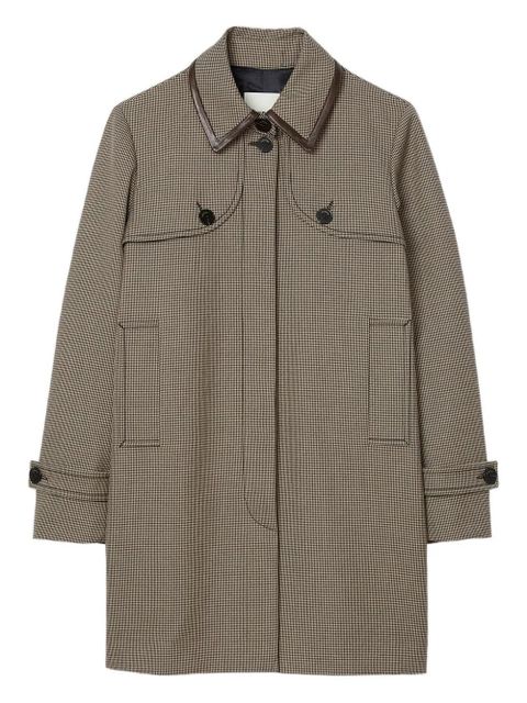 SANDRO pleated-panel single-breasted coat - Brown - zdjęcie produktu nr 1