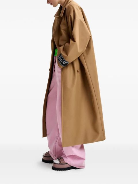 Essentiel Antwerp logo-patch double-breasted coat - Brown