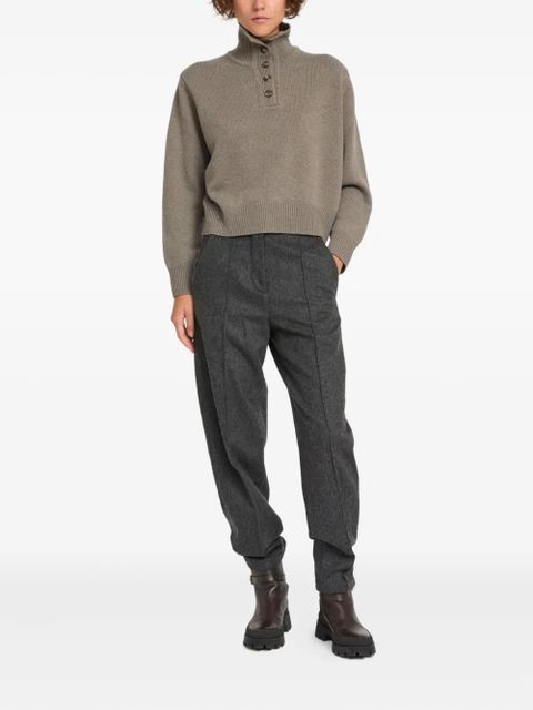 Yves Salomon high-neck buttoned sweater - Neutrals - zdjęcie produktu nr 2