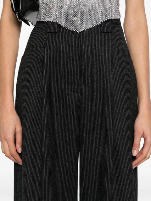 MANURÍ Nuri pinstriped straight-leg trousers - Black