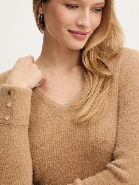 Morgan sweter MOOVE damski kolor brązowy lekki MOOVE