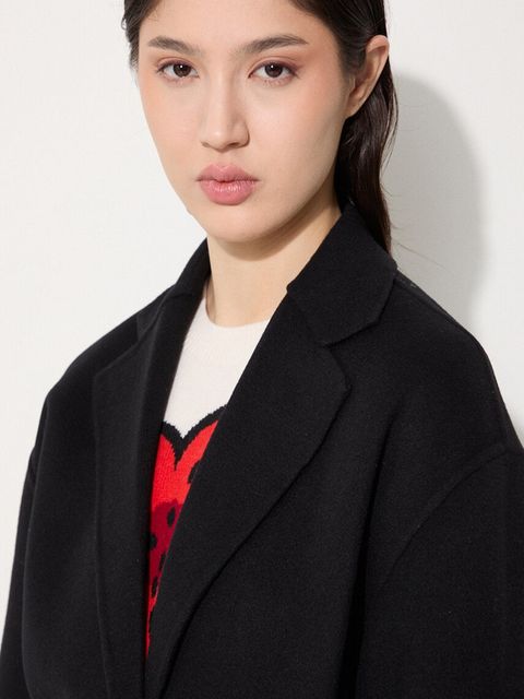 Kenzo kurtka wełniana Double Face Workwear Jacket kolor czarny przejściowa FE62VE2559WA.99