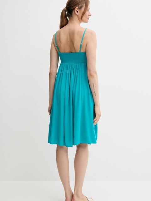 United Colors of Benetton sukienka kolor turkusowy mini rozkloszowana 4VW95V028 - zdjęcie produktu nr 2