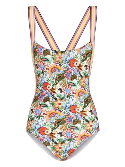 ETRO Bouquet-print open-back swimsuit - Green - zdjęcie produktu nr 1