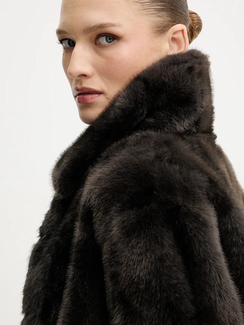 Silvian Heach płaszcz LIZOAIN kolor brązowy GPA25011PL