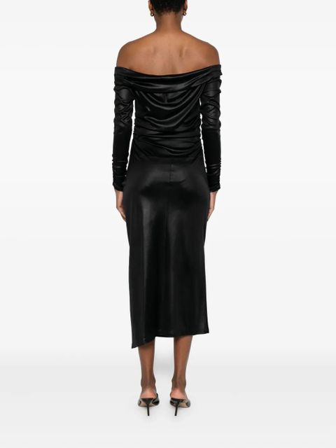 ISABEL MARANT off-shoulder draped midi dress - Black