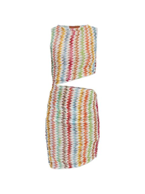 Missoni zigzag-knit cut-out mini dress - White - zdjęcie produktu nr 1