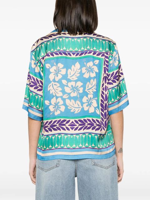 SANDRO graphic-print short-sleeve shirt - Green