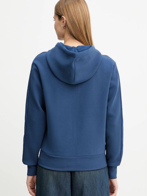 Guess bluza damska kolor niebieski z kapturem z aplikacją W5YQ05 KBYE2 - zdjęcie produktu nr 2