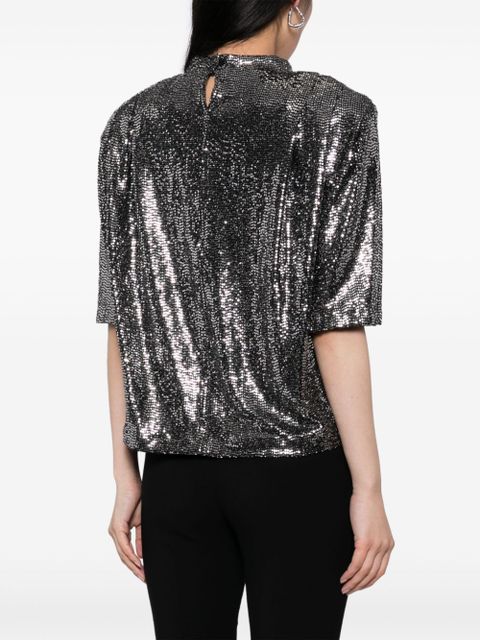 MARANT ÉTOILE Delfi rhinestone blouse - Silver