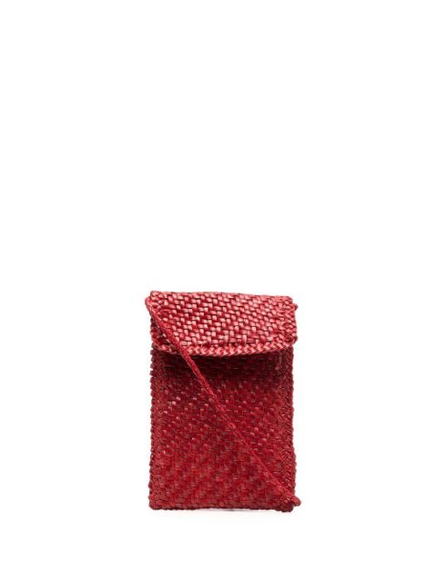 DRAGON DIFFUSION interwoven-design phone-case bag - Red