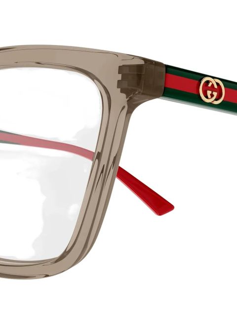 Gucci Eyewear stripe cat-eye glasses - Neutrals