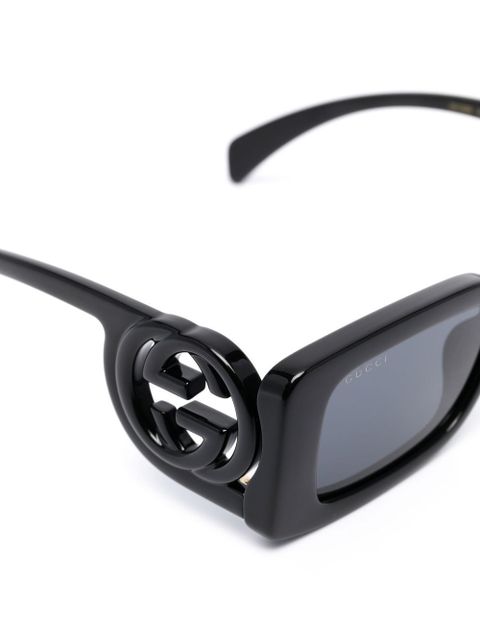 Gucci Eyewear Interlocking G rectangle-frame sunglasses - Black