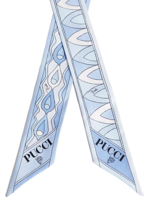 PUCCI mixed print silk scarf - Blue