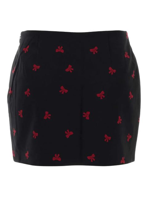 Alessandra Rich bow-print button skirt - Black - zdjęcie produktu nr 2