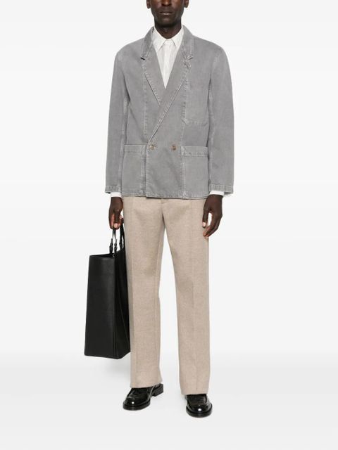 LEMAIRE double-breasted patch-pocket blazer - Grey