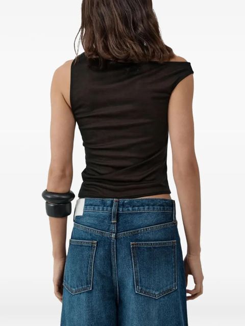 St. Agni asymmetric jersey top - Black