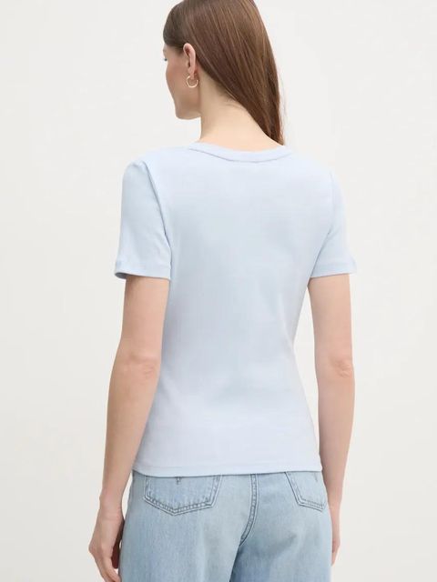 Tommy Hilfiger t-shirt bawełniany damski kolor niebieski WW0WW40584