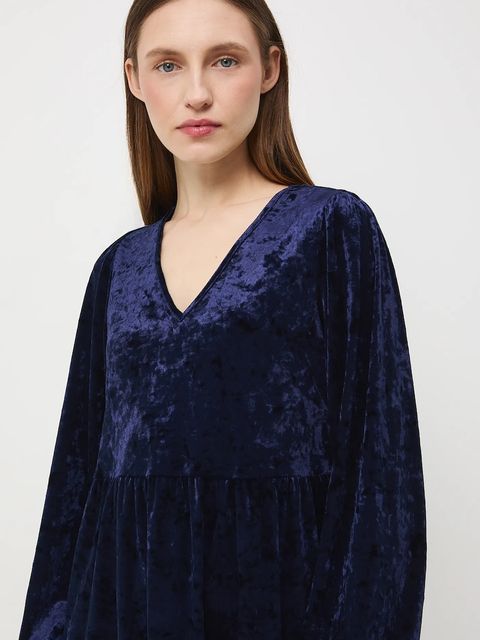 Medicine sukienka kolor granatowy mini rozkloszowana