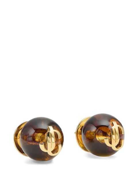 Jimmy Choo beads logo earrings - Gold