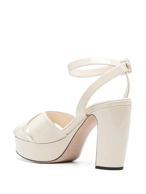 Miu Miu 105mm leather platform sandals - Neutrals