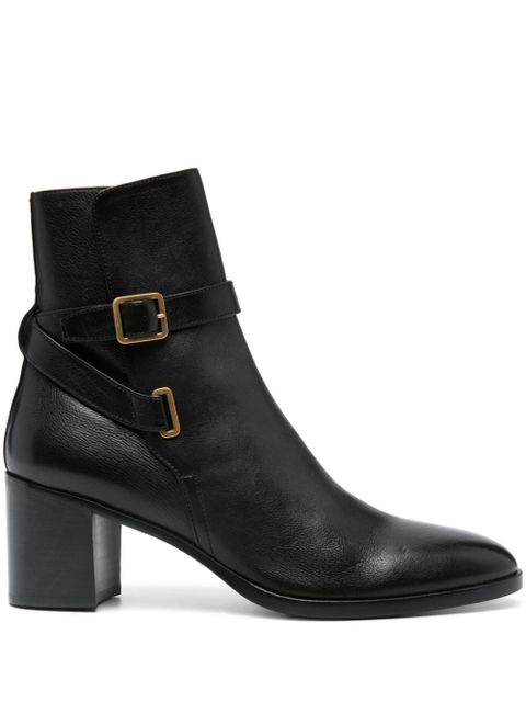 Saint Laurent Dorian 70mm buckled biker boots - Black - zdjęcie produktu nr 1