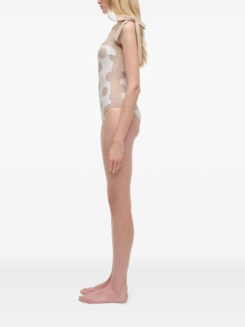 Simkhai polka-dot tie-detail swimsuit - Neutrals