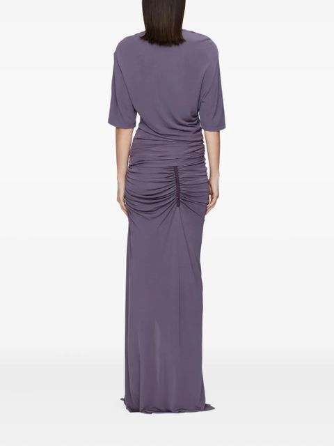 Christopher Esber Shibari ruche jersey T-shirt - Purple