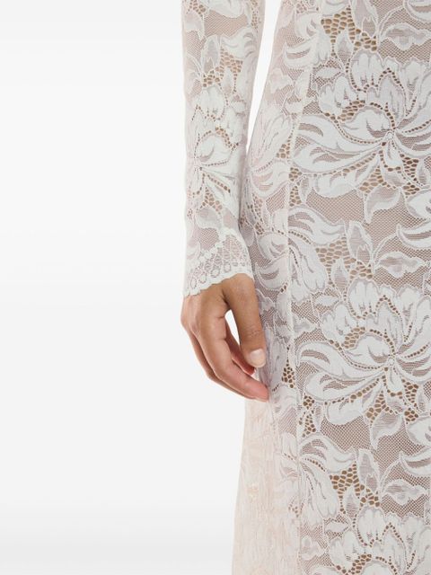 Rabanne floral-lace sheer skirt - White
