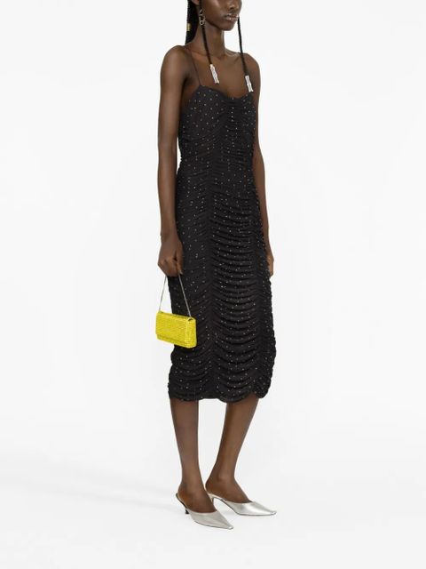 ROTATE BIRGER CHRISTENSEN crystal-embellishment ruched dress - Black