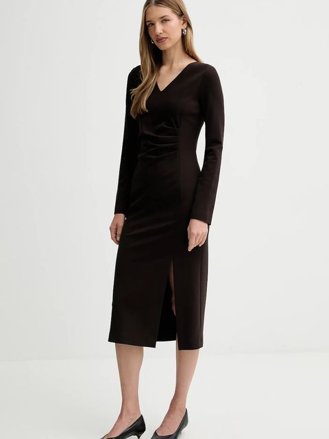 Liviana Conti sukienka kolor brązowy midi prosta L5WI36