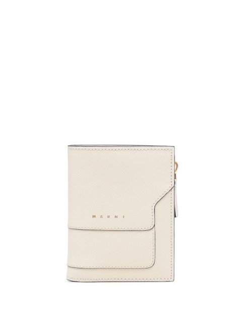 Marni logo-stamp leather wallet - Neutrals - zdjęcie produktu nr 1