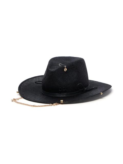Ruslan Baginskiy logo-embroidered chain sun hat - Black