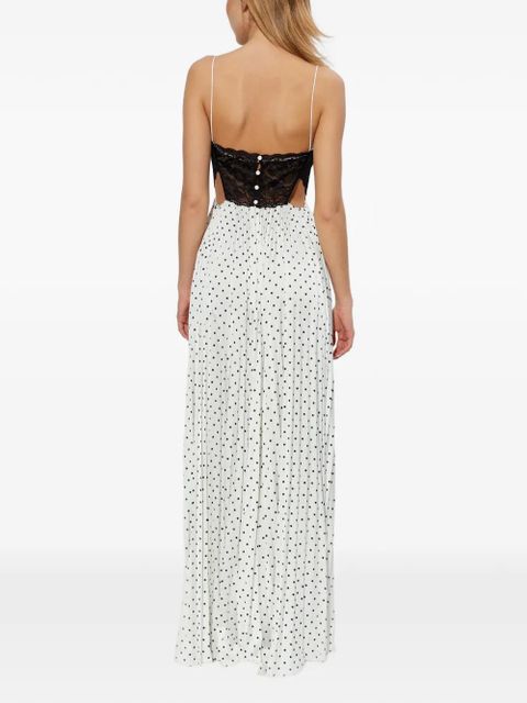 Self-Portrait polka-dot lace-trim dress - White