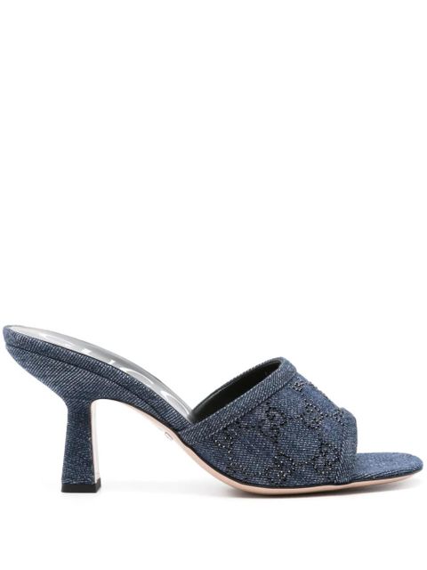 Gucci 80mm GG-monogram denim mules - Blue - zdjęcie produktu nr 1