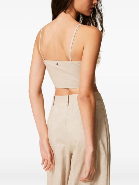 TWINSET appliqué crop top - Neutrals