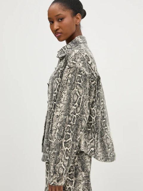 Answear.LAB kurtka jeansowa damska kolor beżowy przejściowa oversize