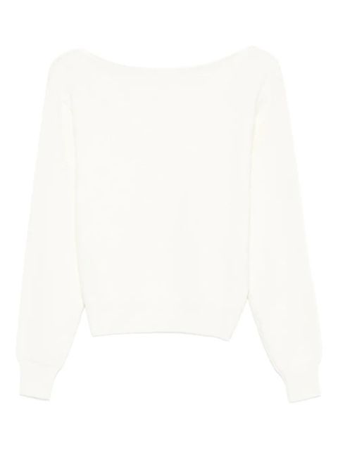 Victoria Beckham boat-neck ribbed sweater - Neutrals - zdjęcie produktu nr 2
