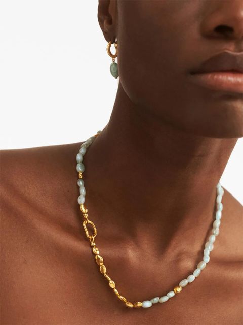 Monica Vinader Rio aquamarine beaded necklace - Gold - zdjęcie produktu nr 2