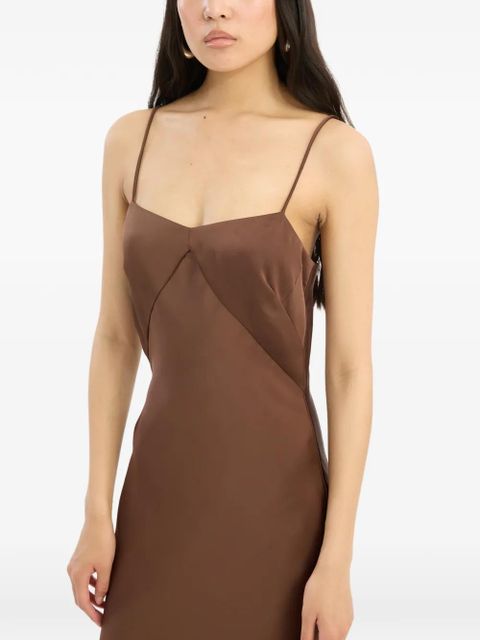 ROTATE BIRGER CHRISTENSEN satin maxi dress - Brown