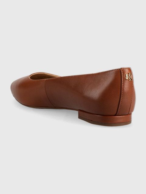 Lauren Ralph Lauren baleriny skórzane Londyn kolor brązowy 802862706002