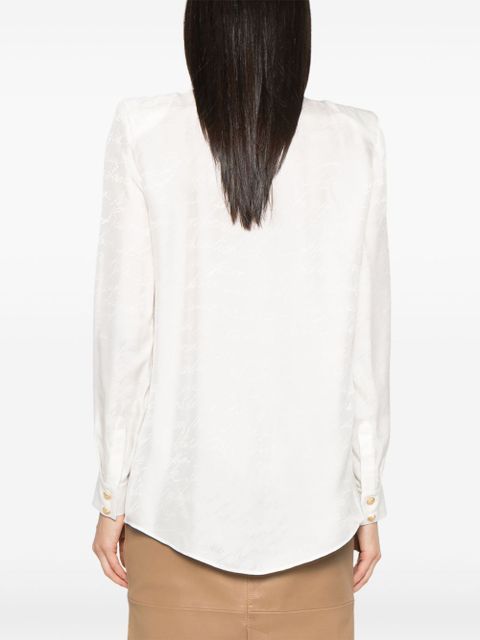 Balmain jacquard-pattern shirt - White