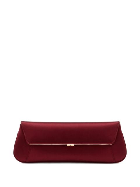 Amina Muaddi satin logo clutch bag - Red - zdjęcie produktu nr 1