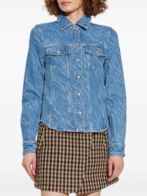 GANNI acid-wash denim shirt - Blue