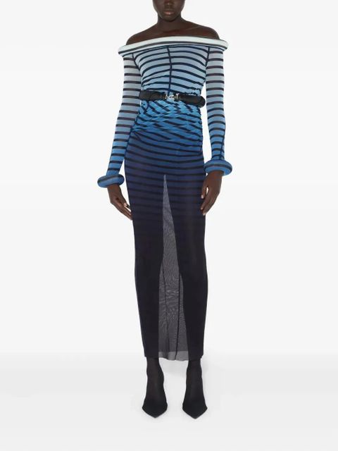 Jean Paul Gaultier striped maxi dress - Black - zdjęcie produktu nr 2