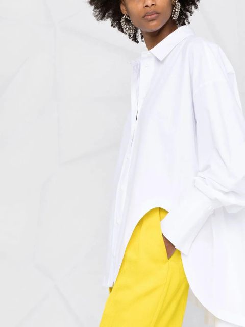 The Attico Diana asymmetric button-up shirt - White