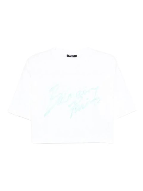 Balmain cropped T-shirt - White - zdjęcie produktu nr 1